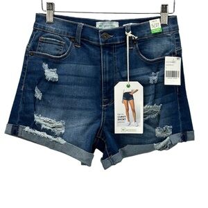 RE Generation by Celebrity Pink Curvy Distressed Denim Shorts - size 5/27